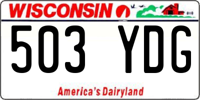 WI license plate 503YDG