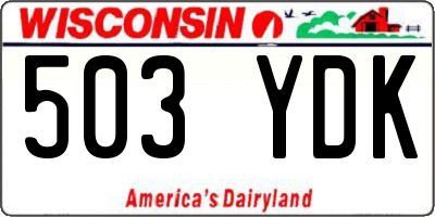 WI license plate 503YDK