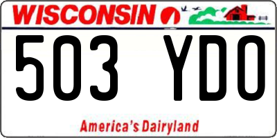 WI license plate 503YDO
