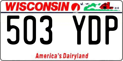 WI license plate 503YDP