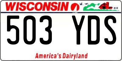 WI license plate 503YDS
