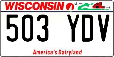 WI license plate 503YDV