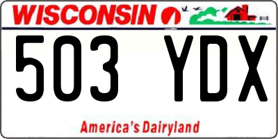 WI license plate 503YDX