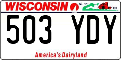 WI license plate 503YDY