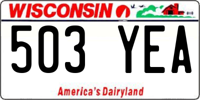 WI license plate 503YEA