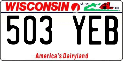 WI license plate 503YEB