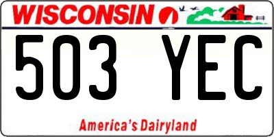 WI license plate 503YEC