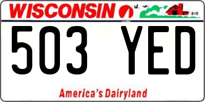 WI license plate 503YED