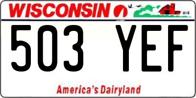 WI license plate 503YEF