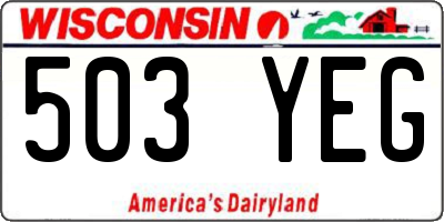 WI license plate 503YEG