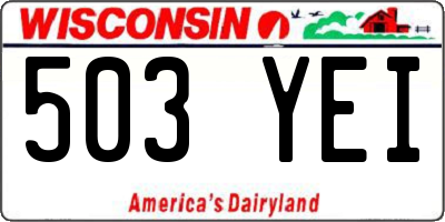 WI license plate 503YEI