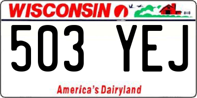 WI license plate 503YEJ