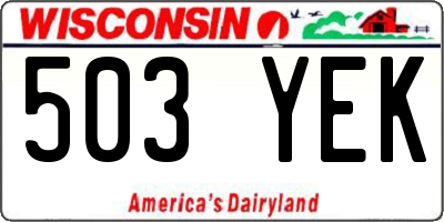 WI license plate 503YEK
