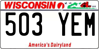 WI license plate 503YEM
