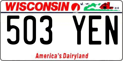 WI license plate 503YEN