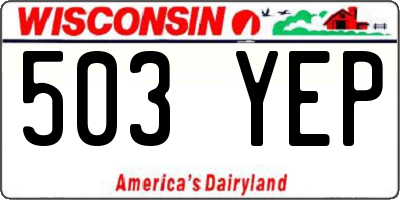 WI license plate 503YEP