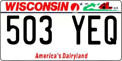 WI license plate 503YEQ