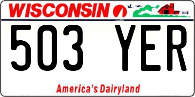 WI license plate 503YER