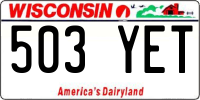 WI license plate 503YET