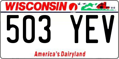WI license plate 503YEV