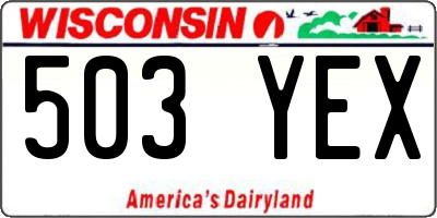 WI license plate 503YEX