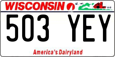 WI license plate 503YEY