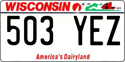 WI license plate 503YEZ