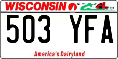 WI license plate 503YFA