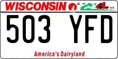 WI license plate 503YFD