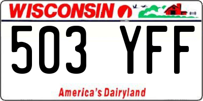 WI license plate 503YFF