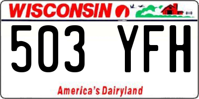 WI license plate 503YFH