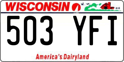 WI license plate 503YFI