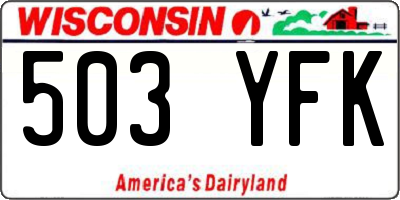WI license plate 503YFK