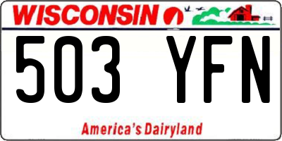 WI license plate 503YFN