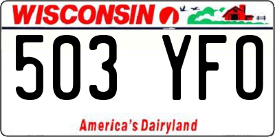 WI license plate 503YFO