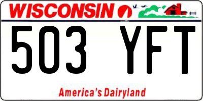 WI license plate 503YFT