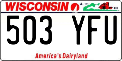 WI license plate 503YFU