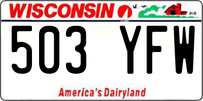 WI license plate 503YFW