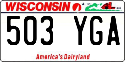 WI license plate 503YGA
