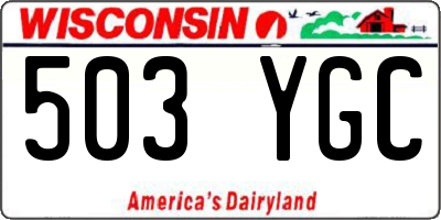 WI license plate 503YGC