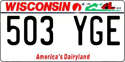 WI license plate 503YGE