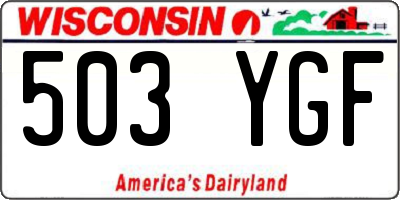 WI license plate 503YGF