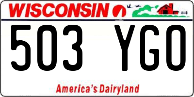 WI license plate 503YGO