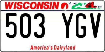 WI license plate 503YGV