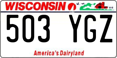 WI license plate 503YGZ