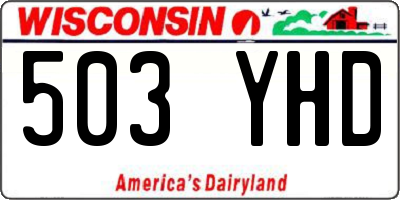 WI license plate 503YHD