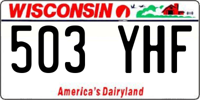 WI license plate 503YHF