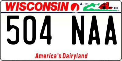 WI license plate 504NAA