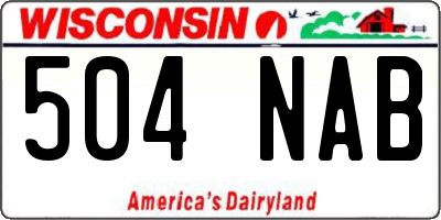 WI license plate 504NAB