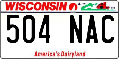 WI license plate 504NAC